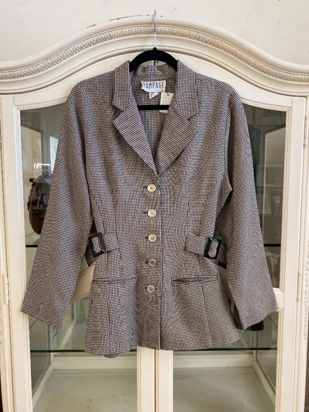 90s Rampage Plaid Houndstooth Light Blazer